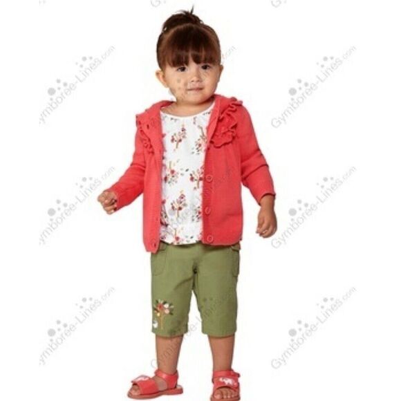 2013 Girls Gymboree Rose Garden Cargo Capri Pant - Size 2T - Olive Green - Picture 2 of 8